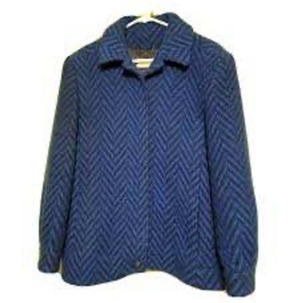 Vintage Pendleton Made in USA Blue Black Chevron Womens Waist Coat Size 6